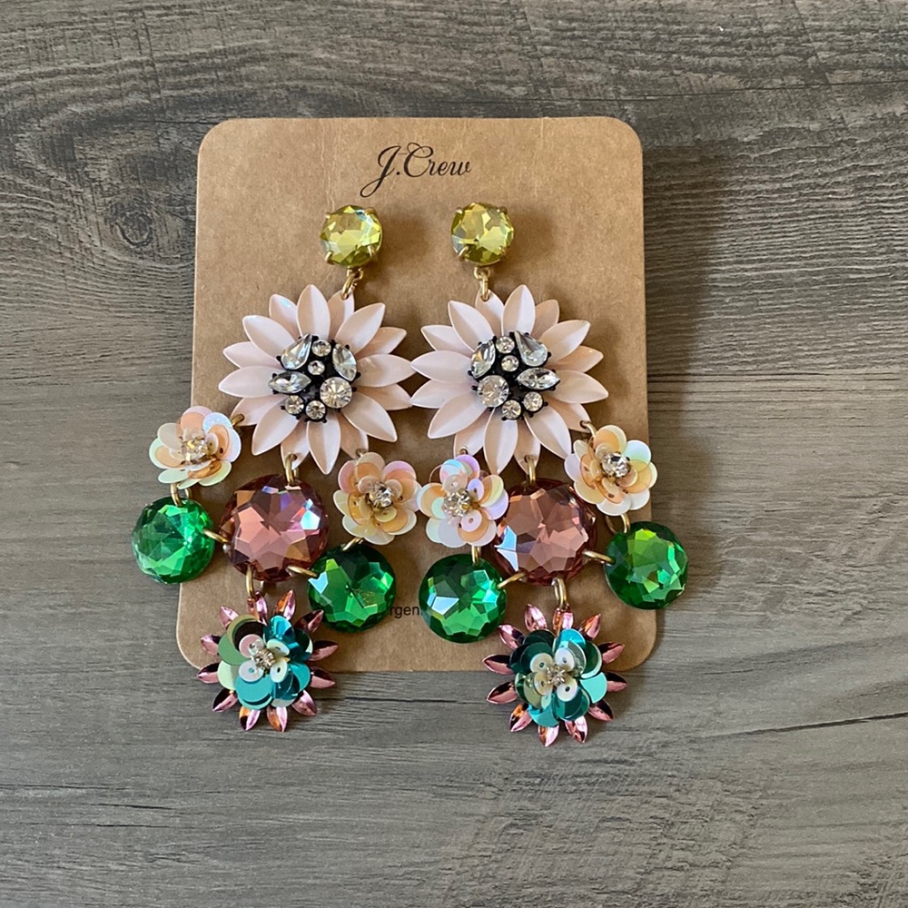J. Crew Flower Statement Earrings